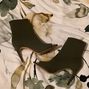 INC Olive Open Toe Heel